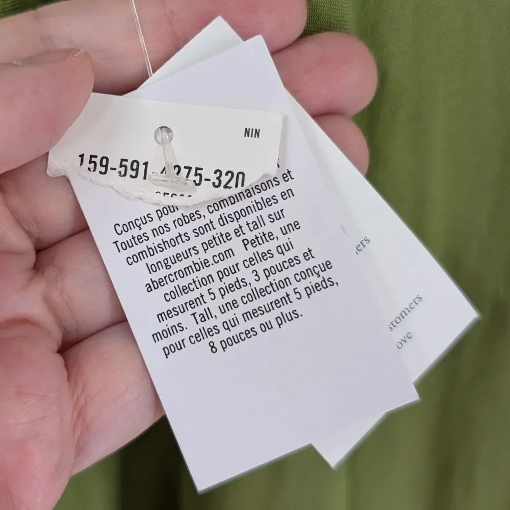 Abercrombie & Fitch Y2K Inspired Green Cowl Neck Slip Maxi Dress X-Small XS NWT